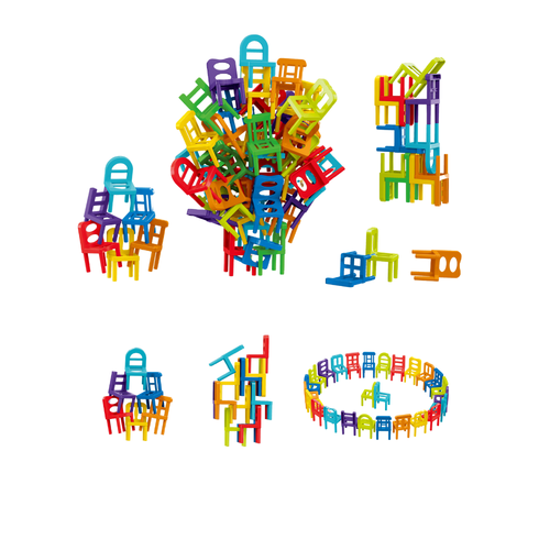 Joc de constructie STEAM - Scaune colorate (72 piese) - 0 | YEO