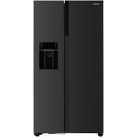 Side by side Heinner HSBS-HM513NFIMDXE++, 513 l, No Frost, Dozator de gheata, Display LED, Clasa E, Compresor Inverter, Smart, Alarma usa deschisa, H 177 cm (Inox/Negru)