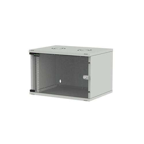 Rack 19\'\' 4U 540x400 DECKRO seria D-SOHO BASIC, de perete, dezasamblat, usa fata sticla, capacitate 30kg