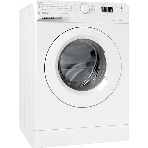 Masina de spalat rufe Indesit New MyTime MTWA 71252 W EE, 7 kg, 1200 rpm, Clasa E, Fast Cycles, Display LED (Alb)