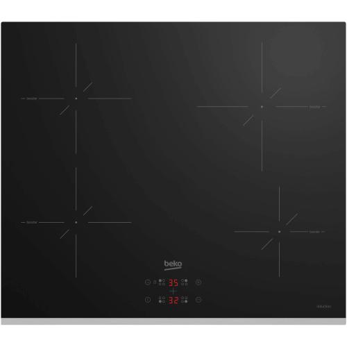 Plita incorporabila Beko HII64401SMTX, 7200 W, Inductie , 4 zone de gatit, Booster, Stop & Go, OverHeat Safety System, Auto Shutdown, 59 cm (Negru)