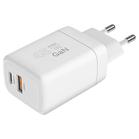 Incarcator retea Kruger&Matz GaN 45 W, functie Power Delivery si Quick Charge, 1 x USB Type-C, 1 x USB A (Alb)