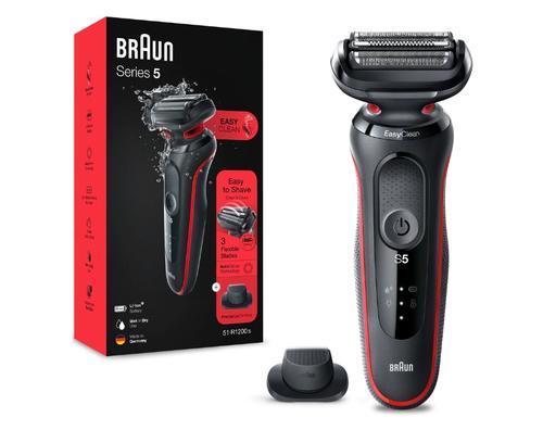 Aparat de ras electric Braun Series 5 51-R1200s Wet&Dry, AutoSense, Easy Clean, Easy Click, 3 elemente de taiere, 1 accesoriu pentru mustata si perciuni (Rosu/Negru) Aparat de ras electric Braun Series 5 51-R1200s Wet&Dry, AutoSense, Easy Clean, Easy Click, 3 elemente de taiere, 1 accesoriu pentru mustata si perciuni (Rosu/Negru)