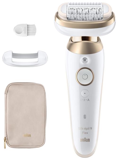 Epilator Braun Silk-epil 9-011 3D, antialunecare, Smartlight, cap pivotant (Alb/Auriu)