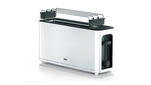 Prajitor de paine Braun HT3110WH, 1000 W, 1 felie, 7 setari rumenire (Alb)
