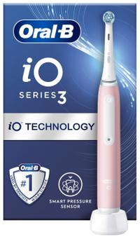 Periuta de dinti electrica Oral-B iO3, 3 moduri periaj, Senzor presiune smart, 1 capat inclus (Roz)