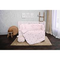 Set lenjerie pat 7 piese Lorelli Lily Beige Bunnies, bumbac ranforce