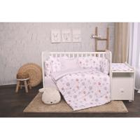 Set lenjerie pat 8 piese Lorelli Trend Grey Baloons, bumbac ranforce,