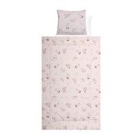 Set lenjerie pat 4 piese Lorelli Beige Bunnies, bumbac ranforce