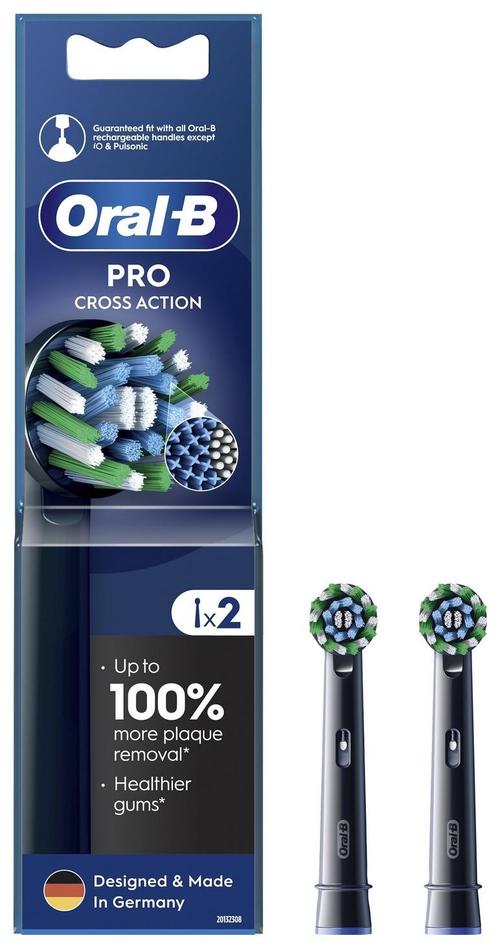 Rezerve periuta de dinti Oral-B EB50BRB CrossAction, 2 bucati (Negru)