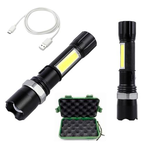Lanterna din aluminiu VARGO V-114984, LED cu zoom, acumulator si incarcare USB