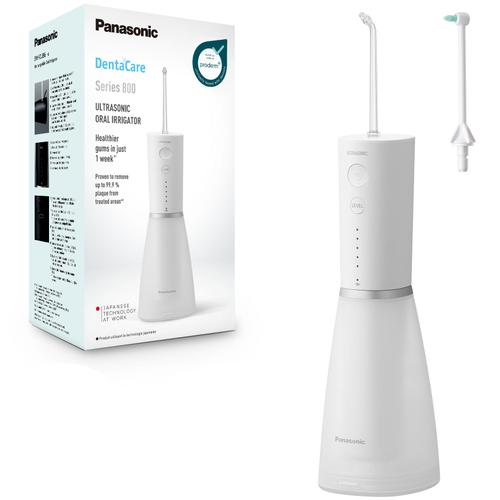 Irigator bucal Panasonic Ultrasonic EW-DJ86-W503, 5 trepte de presiune, incarcare rapida 1h, portabil, Duze Ortodontica si Ultrasonica incluse, Capacitate rezervor 200 ml (Alb)