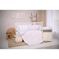 Set lenjerie pat cu 8 piese Lorelli Trend Blue Moon & Stars, bumbac ranforce