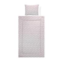 Set lenjerie pat 4 piese Lorelli Abstract Leaves Grey Beige, bumbac ranforce