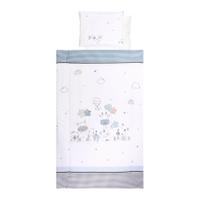 Set lenjerie pat 4 piese Lorelli Giraffe White, bumbac ranforce, 70 x 140 cm, 60 x 120 cm