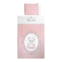 Set lenjerie pat 4 piese Lorelli Little Bear Pink, bumbac ranforce, 70 x 140 cm, 60 x 120 cm