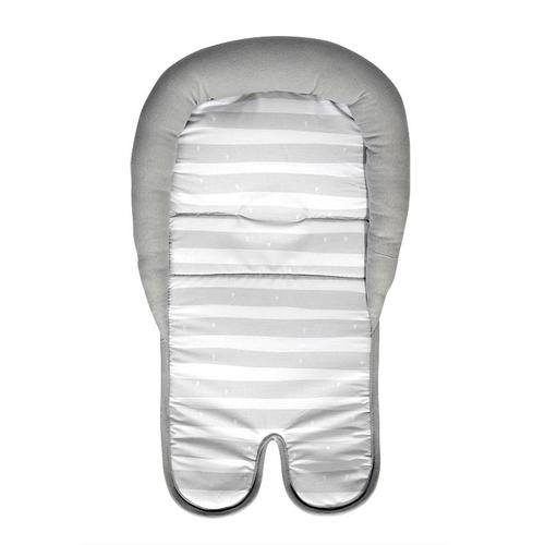 Saltea pentru scaun auto Lorelli Grey Striped, Spuma cu memorie, imbunatateste pozitia si protejeaza forma capului, 51 cm, 0-12 Luni