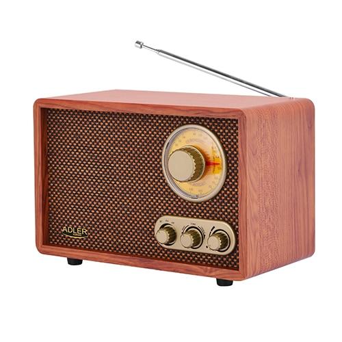 Radio Portabil Adler Retro AD 1171, Bluetooth, FM, AM, Maro