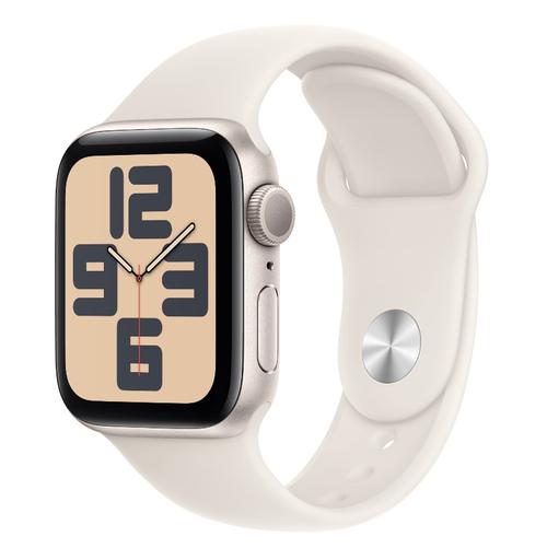 Smartwatch Apple Watch SE (2024), GPS, Carcasa Starlight Aluminium 40mm, ecran LTPO OLED, 32GB, curea silicon Starlight Sport Band - M/L (Auriu) - 0 | YEO
