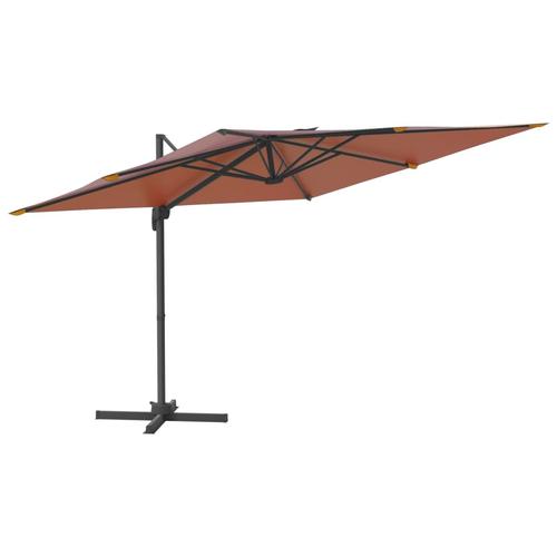 Umbrela in consola cu stalp din aluminiu vidaXL 319926, 400x300 cm, 21 kg, Caramiziu