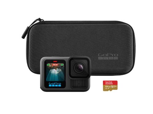 Camera video de actiune GoPro HERO13 Black Specialty Bundle, 27MP, 5.3K, Ecran tactil 2.27inch, Stabilizare HyperSmooth 6.0, TimeWarp 3.0, Wi-Fi, Bluetooth, Control vocal (Negru)