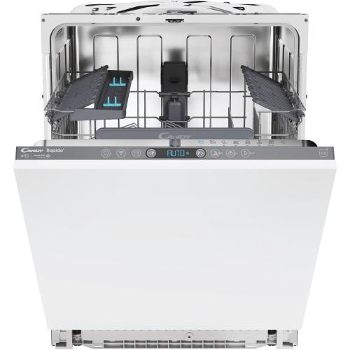 Masina de spalat vase incorporabila Candy Rapido CI 4C6F0PA, 14 seturi, 8 programe, Clasa C, WiFi, Wash & Dry 35\', Motor Speed-Drive Inverter , Automatic Open Door, MaxiTub, Power Wash, Aquastop, 60 cm (Alb)