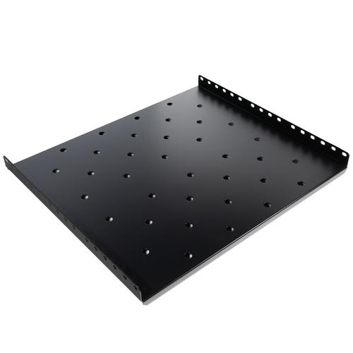 Raft fix SPACER 1U pentru rack 19″, adancime 425mm, sarcina maxima 60Kg, vopsea antistatic, otel 1.2mm (Negru)