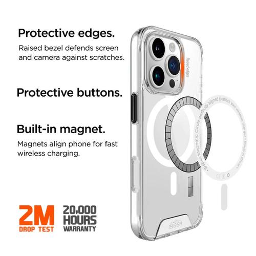 Husa Glacier Magsafe Case Eiger pentru iPhone 16 Pro, Transparenta