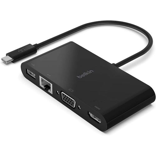 Docking station Belkin AVC005BTBK, USB-C la USB-A, Ethernet, VGA, HDMI (Negru)