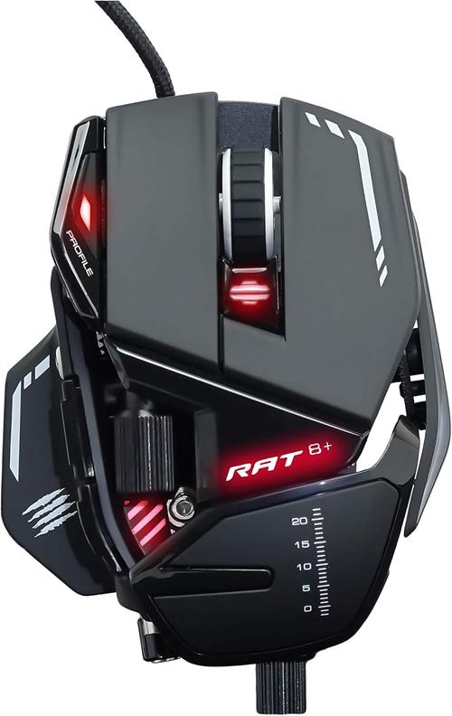 Mouse Gaming Mad Catz R.A.T. 8+, USB, 16000 DPI, 11 butoane programabile, Cameleon RGB (Negru)