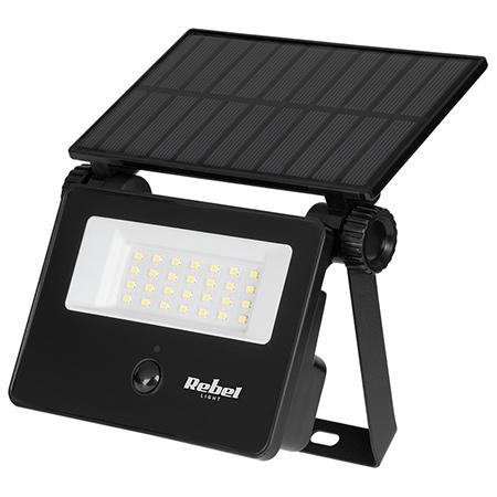 Reflector solar REBEL URZ3625, 6W, 800LM, 6500K, IP54 (Negru)