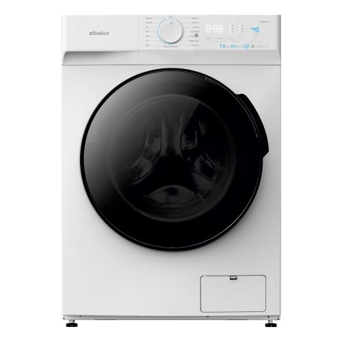 Masina de spalat rufe Albalux AXGIW1471, 7 kg, 1400 Rotatii, Motor Inverter, Clasa energetica B, 16 Programe, Functie Hygiene Pro, Termostat reglabil, Spalare cu aburi (Alb/Negru)