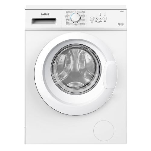 Masina de spalat rufe Samus WSL-5081, 5 kg, Slim, Clasa energetica D, 800 rotatii, 23 programe, Afisaj cu led, Blocare acces copii, Pornire intarziata, Curatare tambur (Alb)