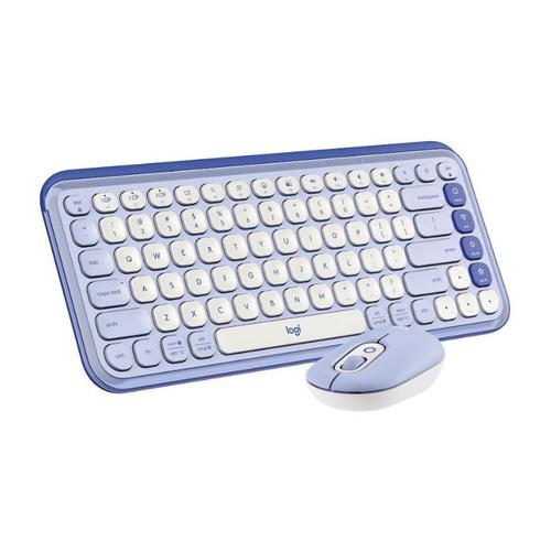 Kit tastatura si mouse Logitech Pop Icon Combo, Bluetooth, Layout US (Mov)