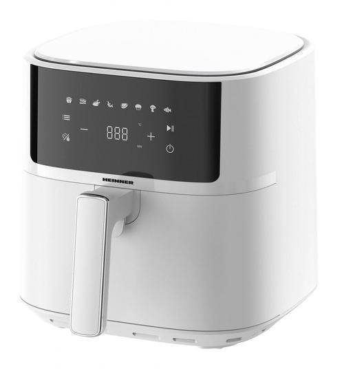 Friteuza cu aer cald Heinner WhiteElinn HAF-B6WH17SQ, 1700 W, 5.7 l, Display Digital, 8 programe, Temporizator 60 minute (Alb)