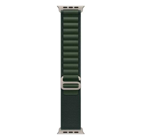 Curea Smartwatch Apple MXMW3ZM/A pentru Watch 49mm, Alpine Loop, Large, Natural Titanium Finish (Verde)