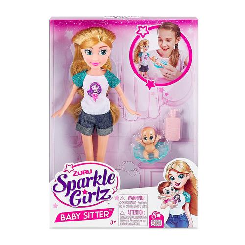 Set de joaca papusa Sparkle Girlz Babysitter, + 3 ani