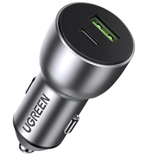 Incarcator Auto UGREEN CD213, 36W, 3A, 1 x USB-A - 1 x USB-C, Gri