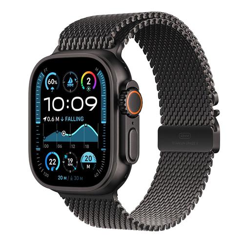 Smartwatch Apple Watch Ultra 2 GPS + Cellular, 49mm Titanium Case with Milanese Loop, Large (Negru)
