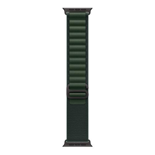 Curea Smartwatch Apple MYPQ3ZM/A pentru Watch 49mm, Alpine Loop, Small, Black Titanium Finish (Verde inchis)