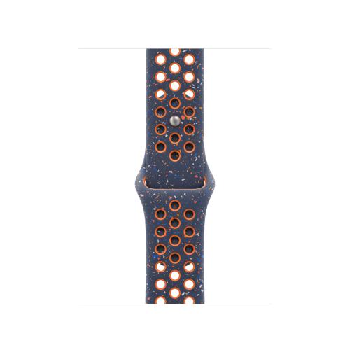 Curea Smartwatch Apple MC2F4ZM/A pentru Watch 40mm, Nike Sport Band, M/L (Albastru/Portocaliu)