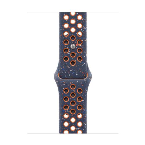 Curea Smartwatch Apple MYJW3ZM/A pentru Watch 42mm, Nike Sport Band, S/M (Albastru/Portocaliu)