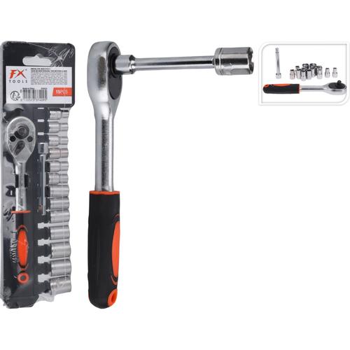 Set 15 piese 1/4inch Fx Tools CY5760610, material otel-carbon