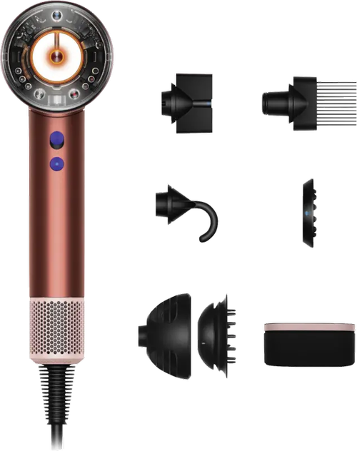 Uscator de par Dyson Supersonic Nural HD16, 1600W, 3 viteze, 4 trepte temperatura (Bronz/Roz)