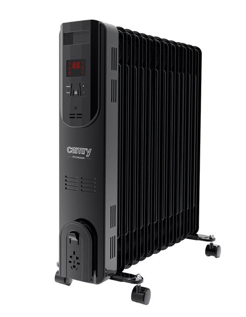 Calorifer electric cu ulei Camry CR 7814, 2500 W, 3 trepte putere, Display LED, Telecomanda, 13 elementi, Cronometru (Negru)