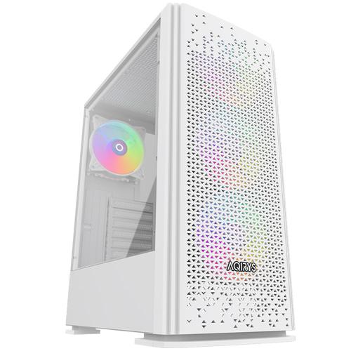 Carcasa AQIRYS Gacrux White RGB, Middle Tower, tempered glass (Alb)