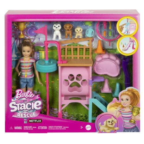 Set de joaca Barbie si Stacie To the rescue, Papusa Stacie dresoare de catei