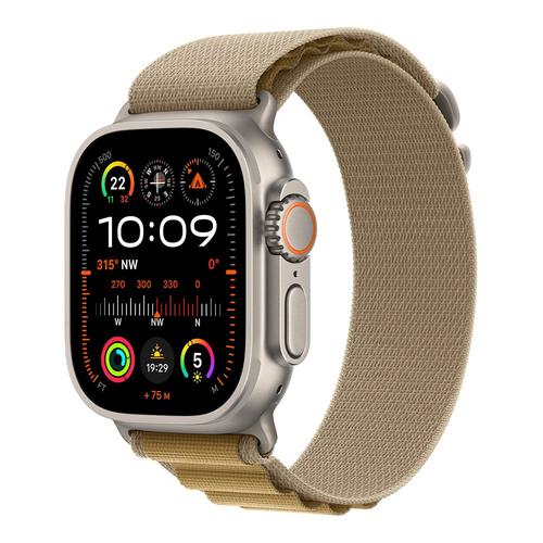 Smartwatch Apple Watch Ultra 2 GPS + Cellular, 49mm Natural Titanium Case with Tan Alpine Loop, Small (Crem)