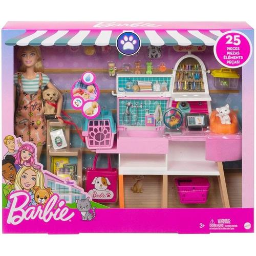 Set de joaca Barbie Magazin cu accesorii pentru animalute, +3 ani,