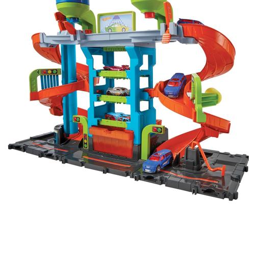 Pista de joc cu masinute Hot Wheels Mega Spalatoria